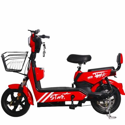 China Steel 350W 48V 12AH electric bicycle with pedals e-bike battery two wheel electric bicycle for men for sale