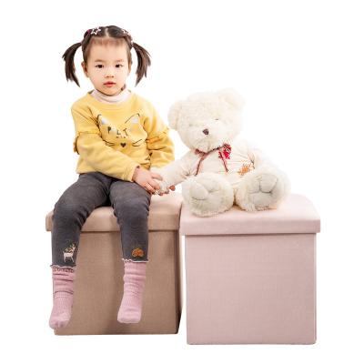 China Modern Simplicity Folding Storage Stools Bedroom Living Room Can Sit On Sofa Stools Cloth Toy Storage Stools for sale