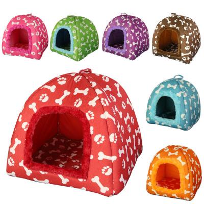 China Wholesale Hot Wholesale Warm House Tent Bed Portable Cat Yurt Fabric Type Portable Kennel Kennel for sale