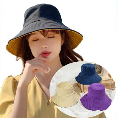 China Korean Japanese fisherman double-sided hat solid color version female spring and autumn version Korean sun shading leisure basin soft hat for sale