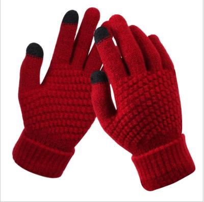 China Unisex Adult Winter Warmth Winter Gloves Touch Screen Knitting Non-slip Gloves for sale