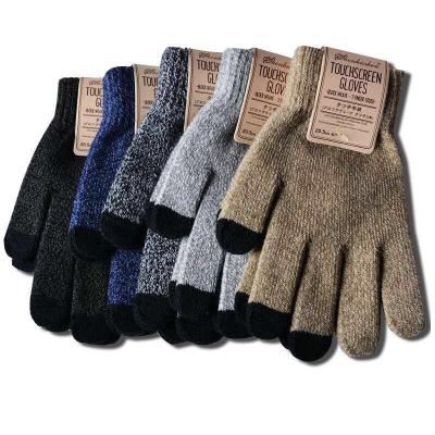 China Winter Unisex Adult Winter Knitted Fashion Warm Non-slip Gloves Custom Logo Touch Screen Gloves for sale