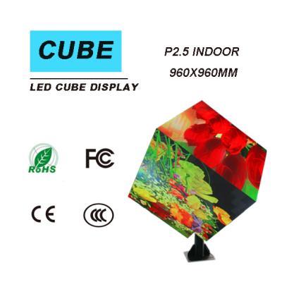 China High-definition unique indoor full color waterproof rental magic cube design commercial advertising hexahedron led display screen for sale