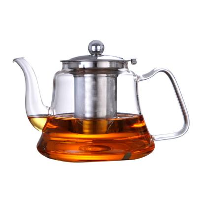 China Viable Single Handle Glass Tea Coffee Teapots Mugs Tea Infuser With Stainless Steel Filter for sale