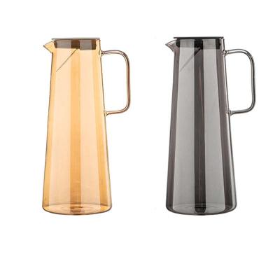 China Viable OEM ODM Plated Amber Gray Glass Water Jug New Design New Product for sale