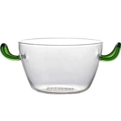 China Wholesale Kitchenware Borosilicate Glass Microwave Salad Bowl Viable Pot Safe And Durable for sale