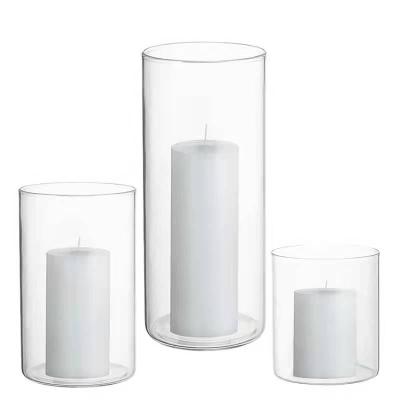 China Simple hot sale eco-friendly heat-resistant glass candle holder factory style home decoration wedding decoration for sale