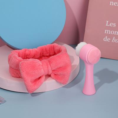 China Soft Headband Wool Carol Detergent Makeup Facial Diadema Wholesale Bow Tie Friendly Material for sale