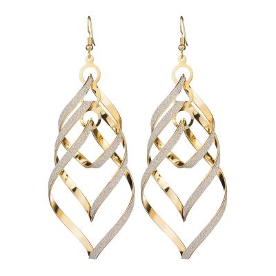 China IRON wholesale fashion new women's gold statement earrings pop rock punk personality OL spiral earrings for sale