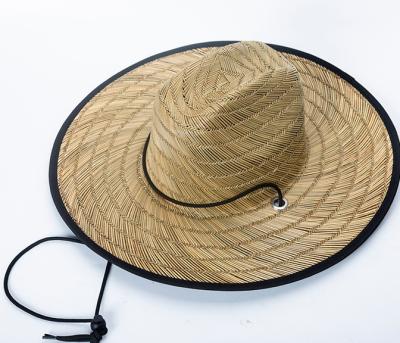 China Character Hats With Custom Logo Wide Brim Straw Hats Lifeguard Straw Hat for sale