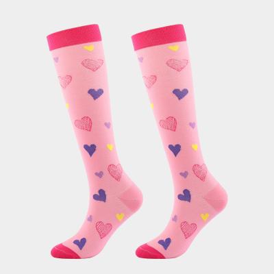 China Factory Wholesale Unisex Breathable Sports Compression Socks QUICK DRY Print Logo Custom Compression Equestrian Socks Cute Happy Anti Slip for sale