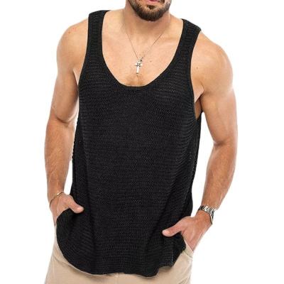 China Wholesale New Anti-wrinkle Vest Men's Clothing Knitted Sweaters Invest Solid Color Loose Sleeveless Knitted Sweater Vest for sale