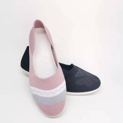 China Fashion Trend Custom Made Slip On PVC Injection Sneakers Ballet Shoe Summer Flat Shoes Ladies Fly Knit Casual Shoes For Women for sale