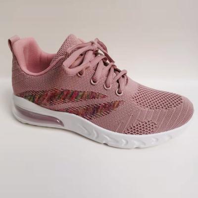 China Lightweight Breathable Flight Knit Sports Shoes Lace Up Custom Wholesale Ladies Fitness Walking Shoes Women Sneakers for sale