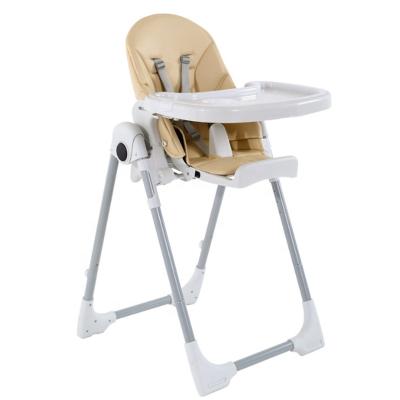 China Modern Portable Baby Dining Chair Beige Color PU Filler Baby Referee Baby Feeding Chair for sale