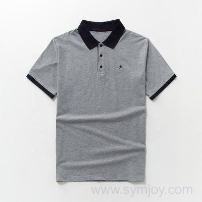 China MT001-Men Cotton Spandex Viable Contrast Color Polo Shirts for sale