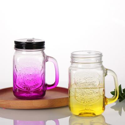 China Customizable High Quality And Low Price Tea 500ml Honey Drinks Glass Mug With Handle Modern Honey Beverage for sale