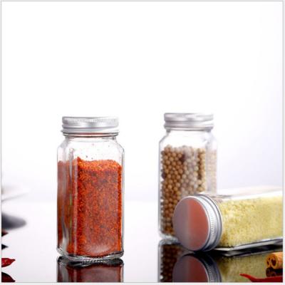 China Factory Wholesale Transparent Square Glass Seasoning Bottle 120ml Kitchen Seasoning Bottle Eco-friendly Recyclable for sale