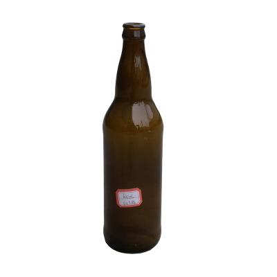 China Wholesale Liquid Amber Transparent Empty Beer Beverage Glass Bottle 650ml Beer Bottle Wine Beverage Bottle for sale