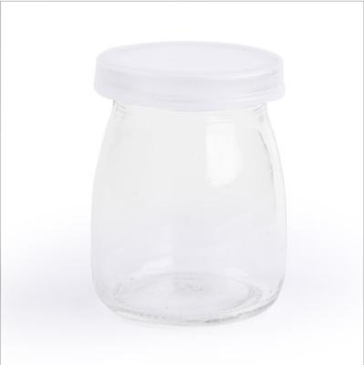 China Eco-friendly Recyclable Factory Direct Round Glass Pudding Bottle 100ml Transparent Glass Bottle for sale