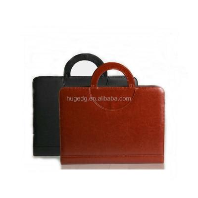 China Free sample handmade faux leather padfolio briefcase with handle for sale