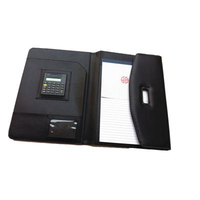 China Materials Free Sample Recycled Simple Leather Notepad Holder With Calculator for sale