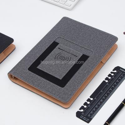 China Waterproof Hot Selling Custom Business Charging Powerbank PU Leather Notebook for sale