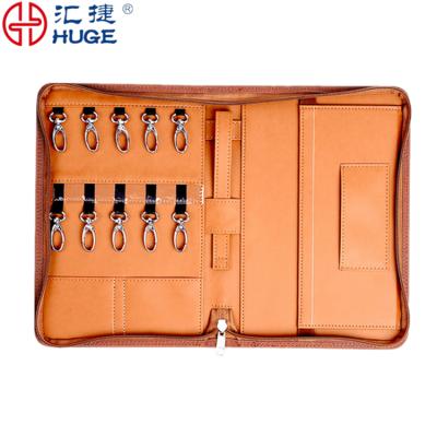 China Heys Waterproof Organizer Supplies Case A4 PU Zipper Key Leather Folder Eco-Friendly for sale