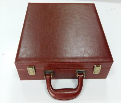 China Hot Selling Handy Faux PU Leather Briefcase Case With Handle for sale