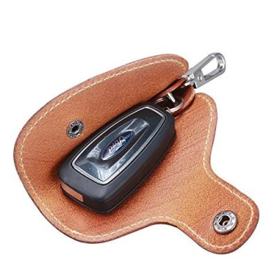 China PU Leather Bevel Closure Clip Holders Palm Sized Car Key Key Pocket for sale