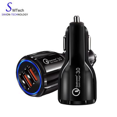 China New Convenient Portable Car Phone Charger Adapter QC 3.0 Quick Charge In Car for sale