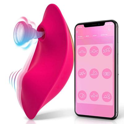 China Silicone ABS Amazon APP Control 9 Vibration & Suction Modes Clit Sucker Nipple Stimulator Wearable Panty Clitoral Sucking 2 in 1 Vibrator for sale