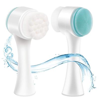 China For commercial & Home Use Manual Face Wash Brush Facial Cleansing Brush With Silicone Massage For Face Deep Cleansing Brush for sale