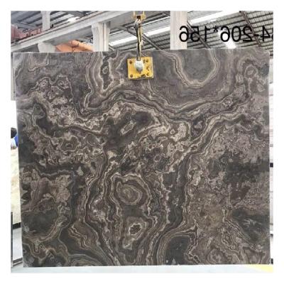 China Modern Obama Brown Random Veins Marble Designs With Slabs for sale