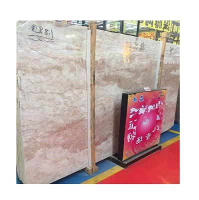 China Modern Rose Aurora Large Pink Marble Slabs Customized Pink Colors For Wall Drying Repair Decoration for sale