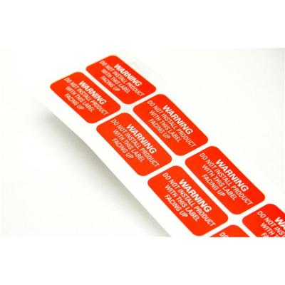 China Waterproof Custom Synthesis Paper Self Adhesive Stickers Warning Sticker Label for sale