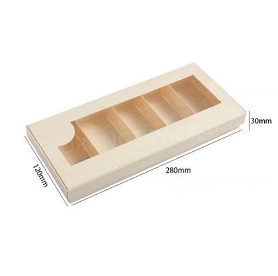 China Recyclable Custom White Color Chocolate Paper Card Packaging Box With Insert for sale