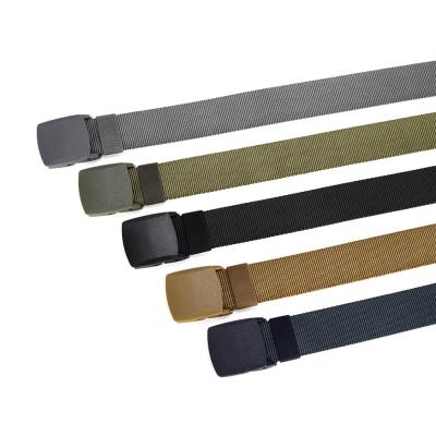 China 7 Color Plastic Buckle Camouflage Plastic Nylon Buckle Jeans Material Outdoor Casual Men's Belt for sale