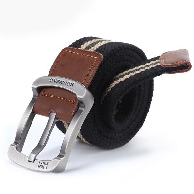 China Men's Pin Buckle Canvas Inner Belt Braided Belt Casual Wild Lengthened Students Youth Knitted Long Adjustable Belts for sale