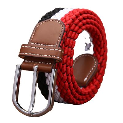 China Youth elastic leisure fashion trend men's and women's belt needle buckle knitting total perforated belt HZT-4 for sale