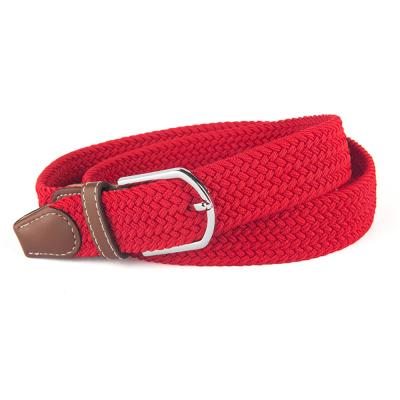 China New 39 color elastic braided elastic belt factory direct sales men's elastic weave + pin buckle canvas belt women's belt wholesale spot leather for sale