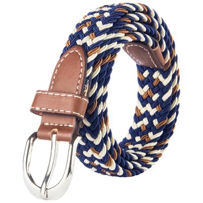 China Ladies Shrink 2.5cm Woven Elastic Fashion Pin Buckle Belt Multicolor Optional Wild Edition Canvas Belt Business HZT-2 for sale