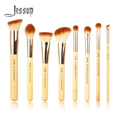 China Pelo sintético superior de bambú del sistema de cepillos del maquillaje de Jessup 8pcs en venta