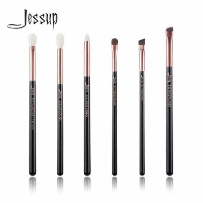 China metaalmetalen kap dubbel geplooide Mini Eye Brush Set Black en Rose Gold Color Te koop