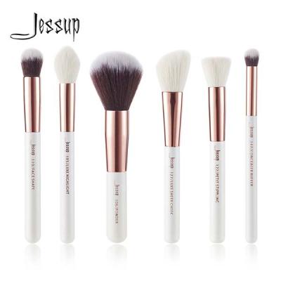 China Weiße und Rose Gold Makeup Brushes Aluminium-Zwinge vollen 6pcs zu verkaufen