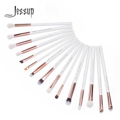 China Augen-Make-upbürsten-Satz-Perlen-Weiß Rose Gold Aluminium Ferrule T217 Jessup 15pcs zu verkaufen