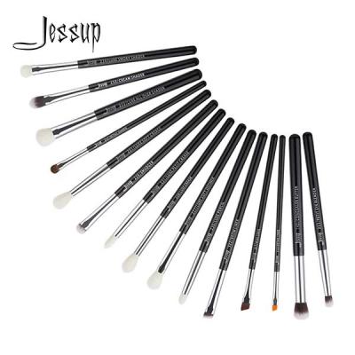 China Van de Wenkbrauwshader van de Jessup15pcs de Zwarte/Zilveren Oogschaduw van de het Haarmake-up natuurlijk-Synthetische Borstel Vastgestelde T177 Te koop