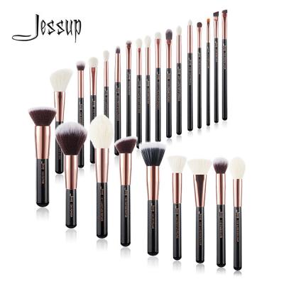 Cina Produttore Makeup Accessories Wholesale T155 di trucco dell'OEM dell'insieme di spazzole di trucco dell'oro del nero/Rosa di Jessup 25pcs pro in vendita