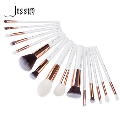 China El cepillo del maquillaje del oro del blanco/de Rose de Jessup 15pcs fijó el cepillo al por mayor T220 del maquillaje de la fábrica suave natural de las cerdas en venta