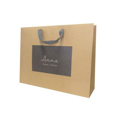 China Recyclable Eco - Friendly Kraft Paper Bags With Logo Handle For Branded Paper Bag for sale